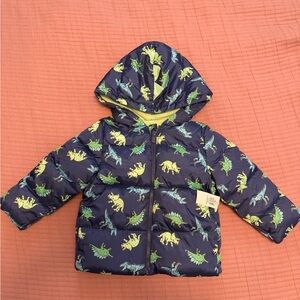 Old Navy Kids Puffer Jacket - Navy and Lime
